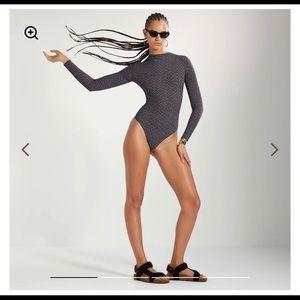 Skims Fendi long sleeve mock neck bodysuit size small